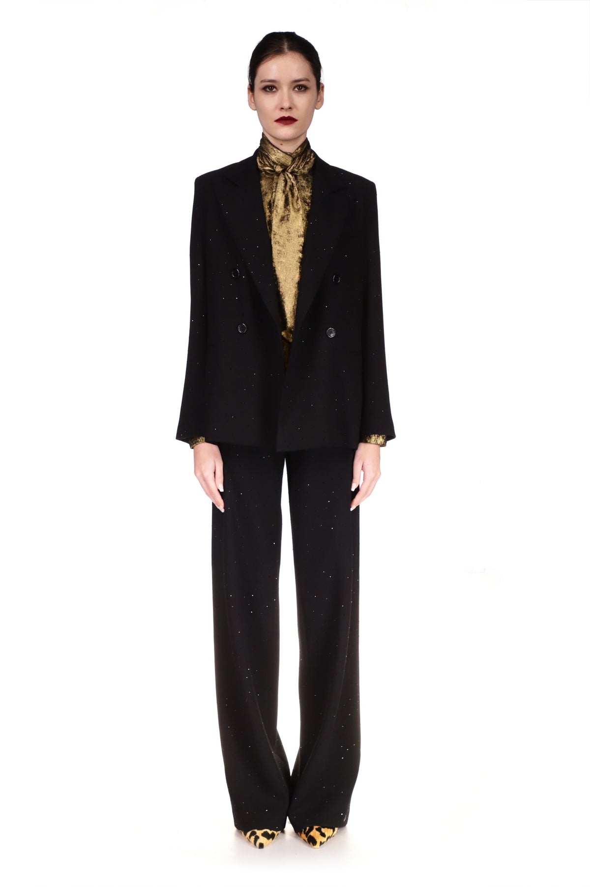 'STARDUST' WIDE LEG BLACK PANTS - PANTS - Libertine