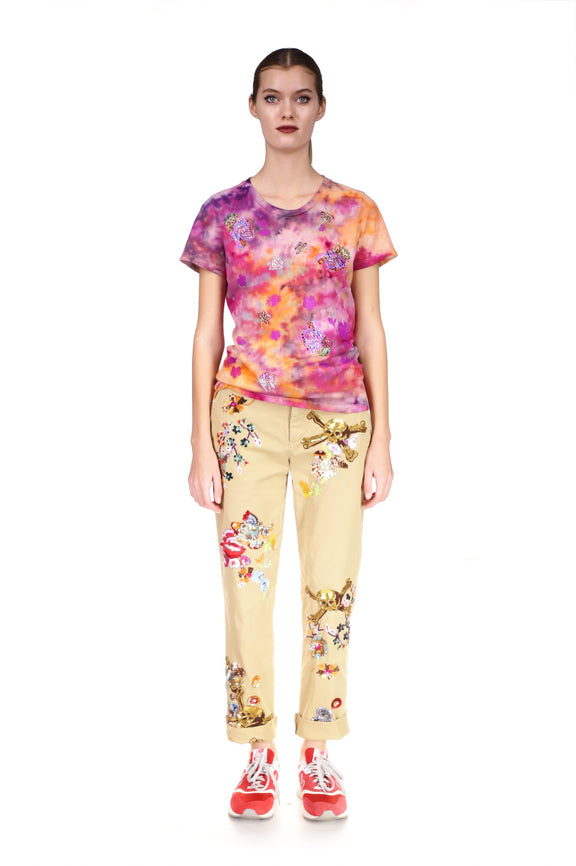 'SKULL GARDEN' EMBROIDERY WOMEN'S CHINOS - PANTS - Libertine