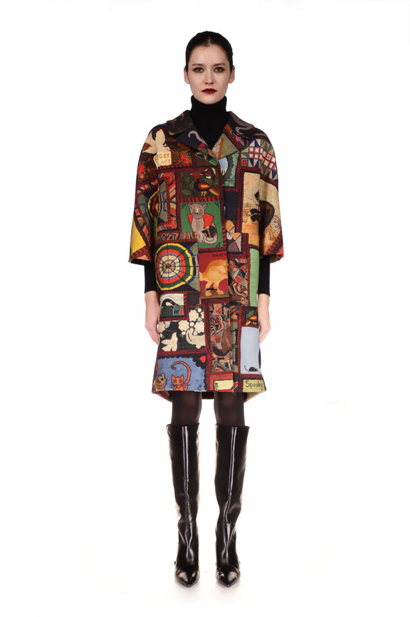 'Americana Hooked Rug' Patch Pocket Coat - COATS - Libertine