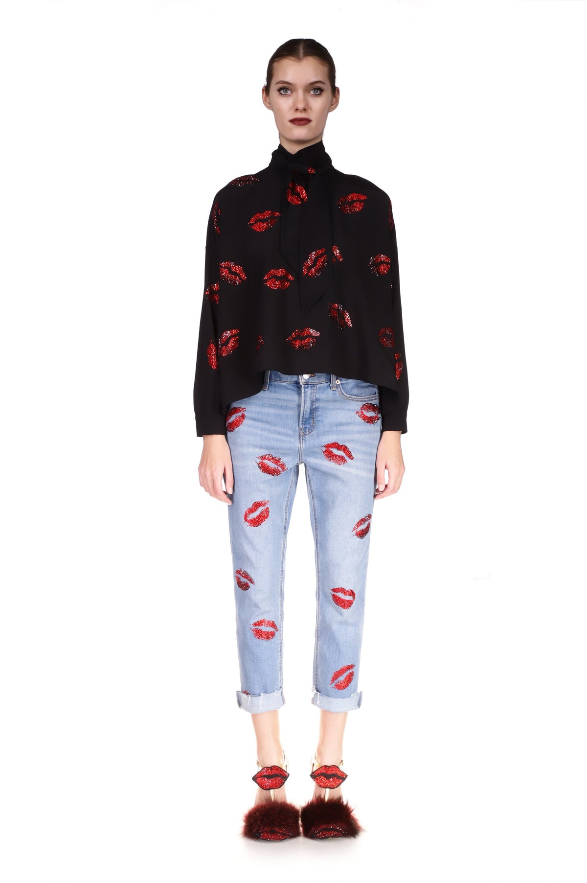 'BISOU' CRYSTAL TIE BLOUSE - TOPS - Libertine
