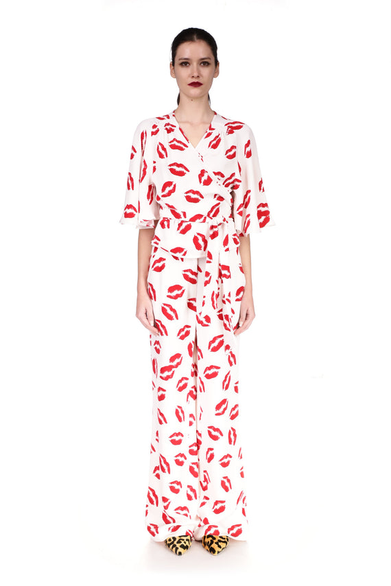 'BISOU' PRINT WIDE LEG PANTS - PANTS - Libertine - Main image