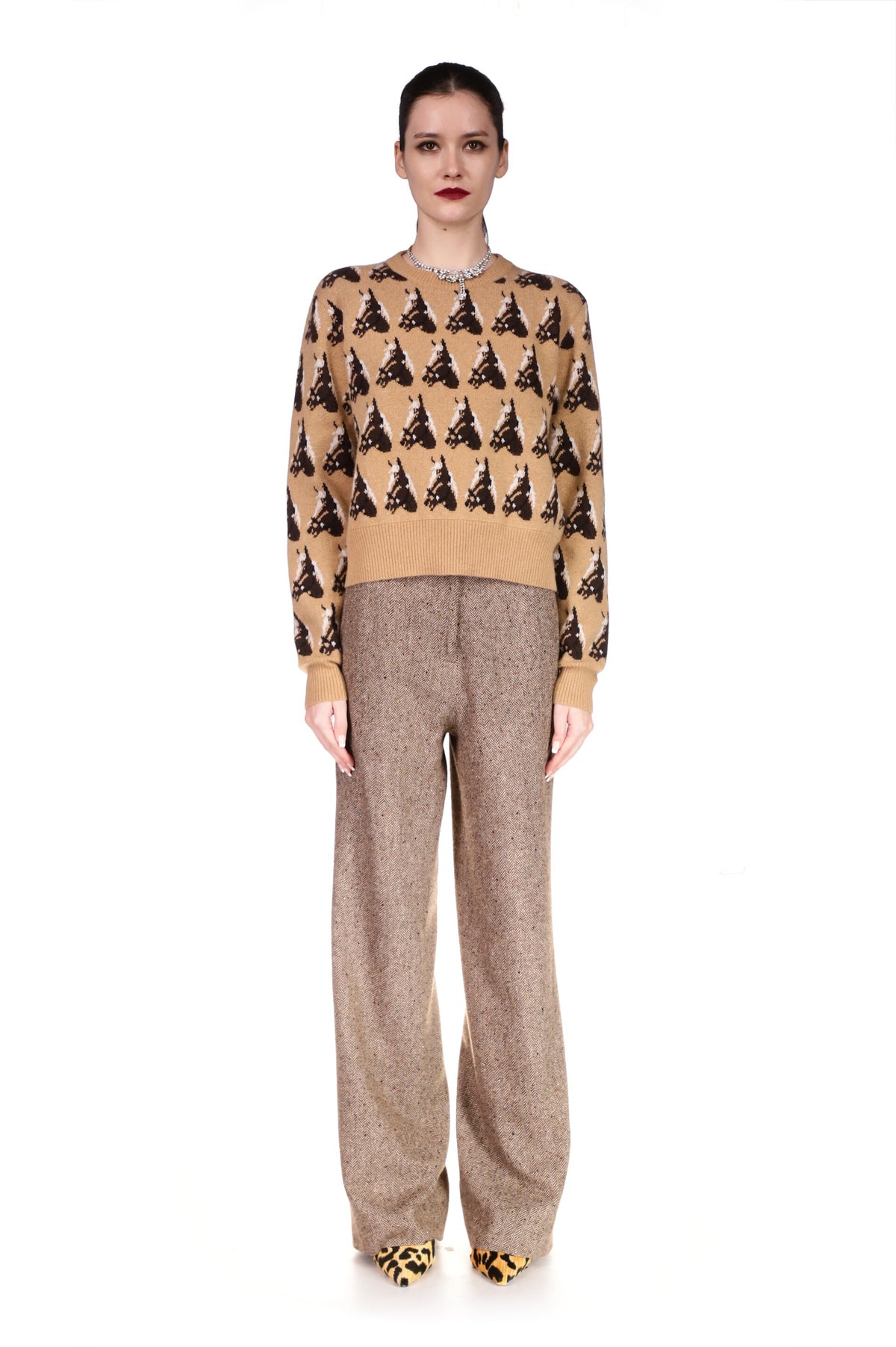 'VERY HORSEY' SHRUNKEN PULLOVER SWEATER - SWEATERS - Libertine