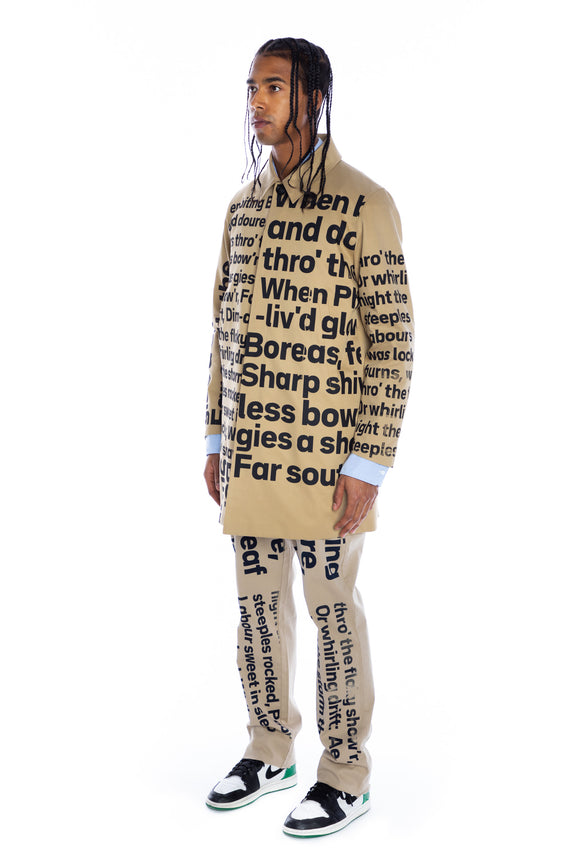 SILK SCREENED 'ROBERT BURNS' MEN'S MAC COAT - COATS - Libertine