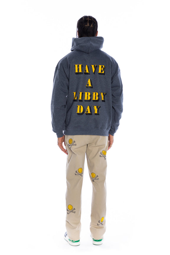 SILK SCREENED ‘HAVE A LIBBY DAY' GREY PULLOVER SWEATSHIRT - SWEATSHIRTS - Libertine