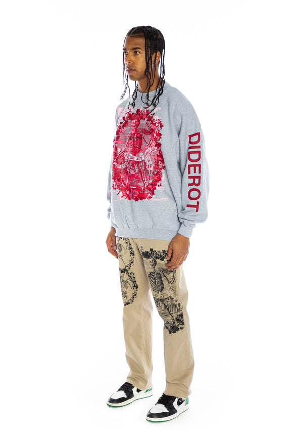 SILK SCREENED 'FLOWER GARLAND' CREWNECK SWEATSHIRT - SWEATSHIRTS - Libertine