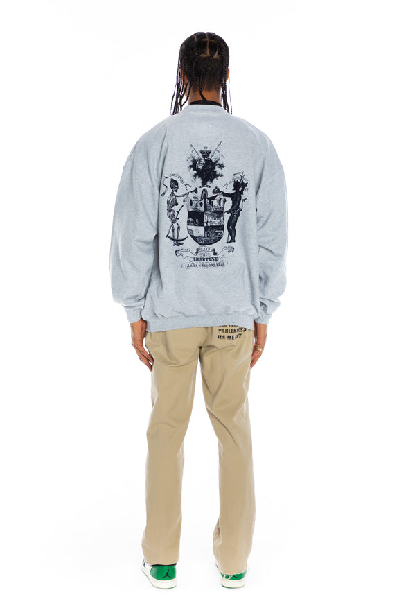 SILK SCREENED 'FLOWER GARLAND' CREWNECK SWEATSHIRT - SWEATSHIRTS - Libertine