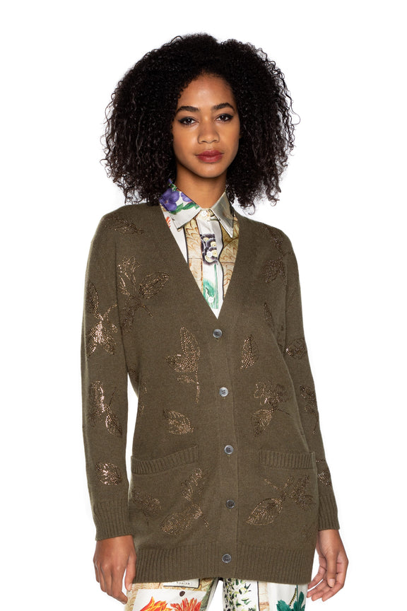 'GOLDEN LEAVES' OVERSIZED CARDIGAN -  - Libertine