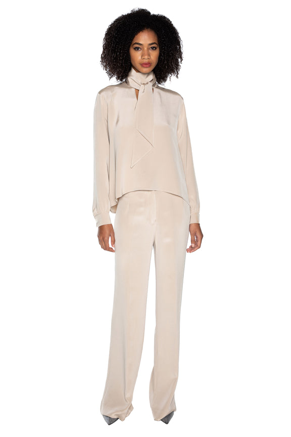 'FAWN' SLIM KEITH TIE BLOUSE -  - Libertine