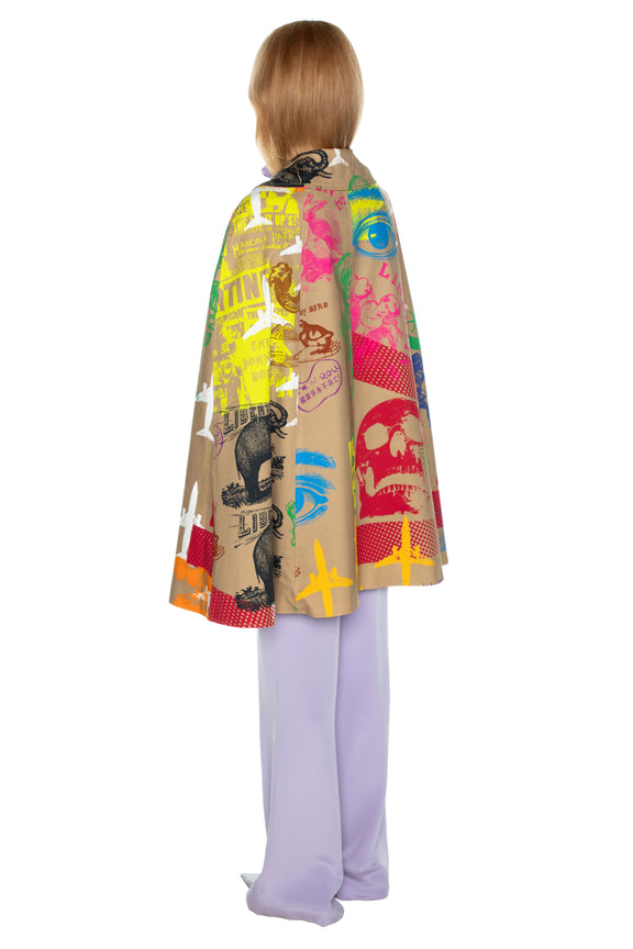 'LIBERTINE SILK SCREENS' NEW SHORTIE CAPE -  - Libertine