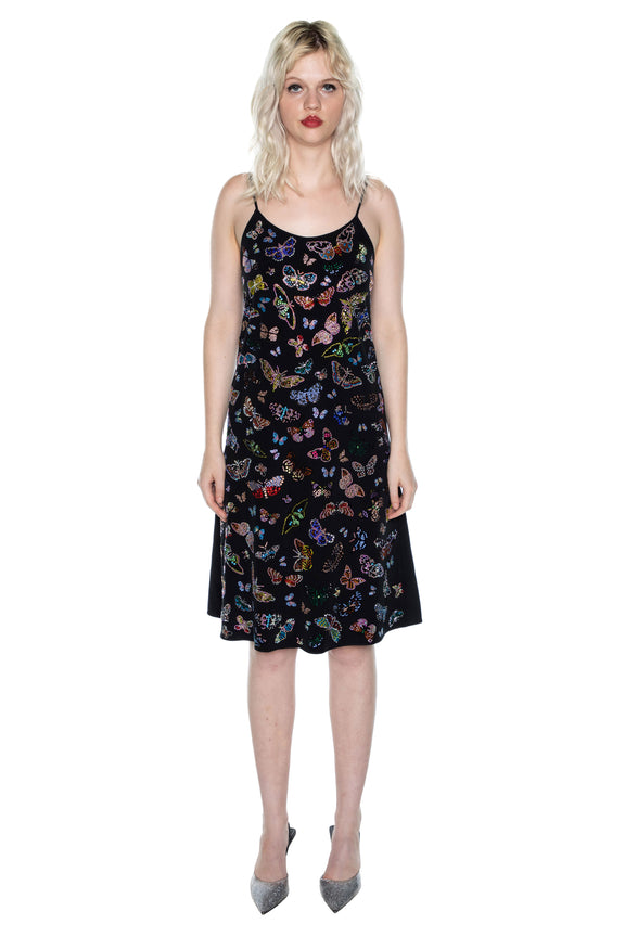 'MILLIONS OF BUTTERFLIES' STRAIGHT SLIP DRESS -  - Libertine