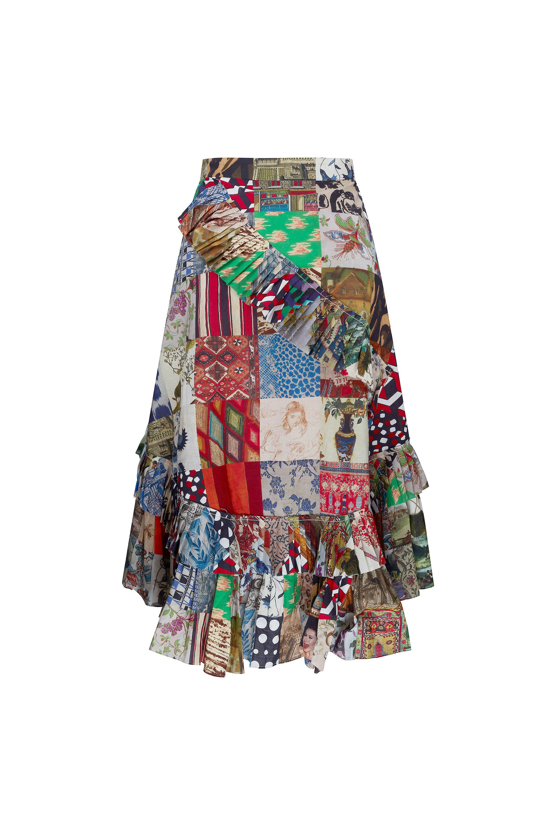 'BLOOMSBURY COLLAGE' SUMMER RUFFLED SKIRT - Skirts - Libertine