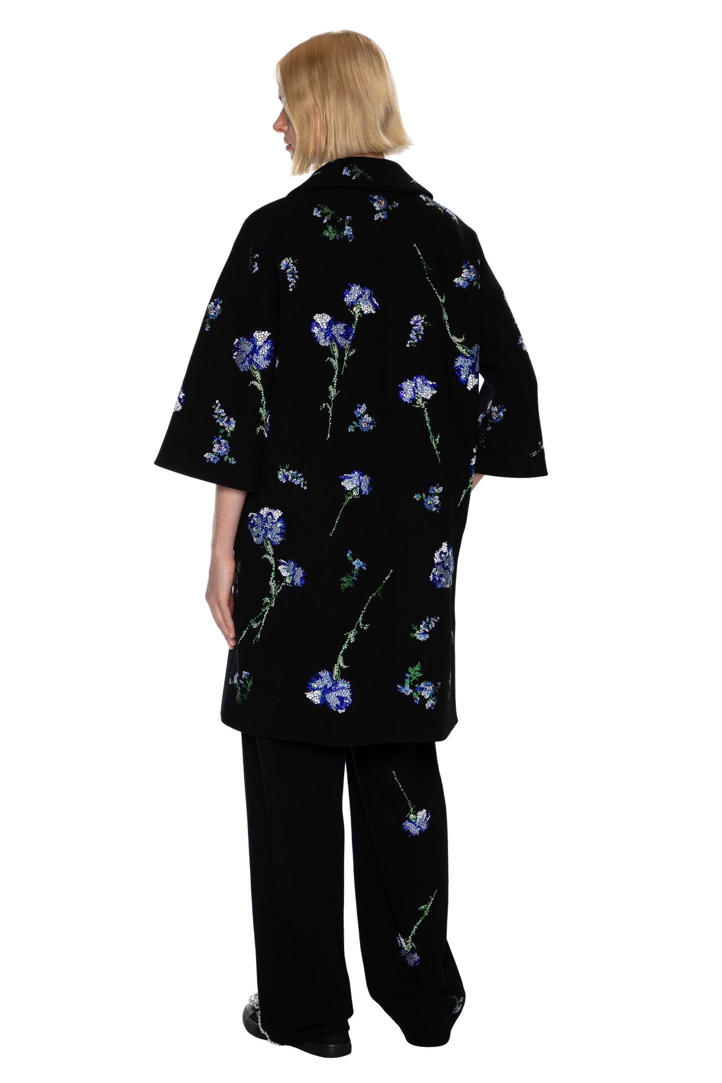 'CECIL BEATON BLUE CARNATION' PATCH POCKET COAT -  - Libertine