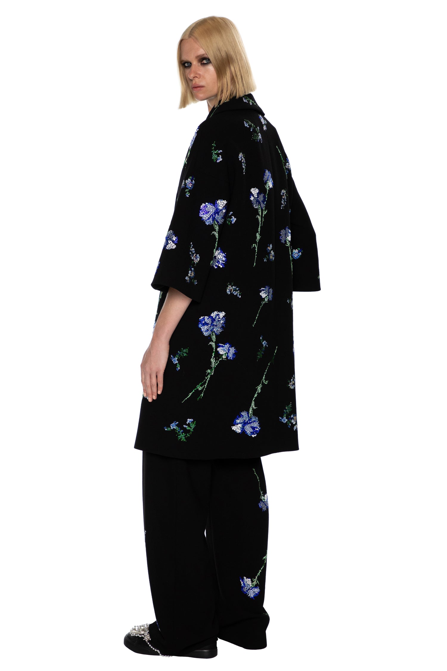 'CECIL BEATON BLUE CARNATION' PATCH POCKET COAT -  - Libertine