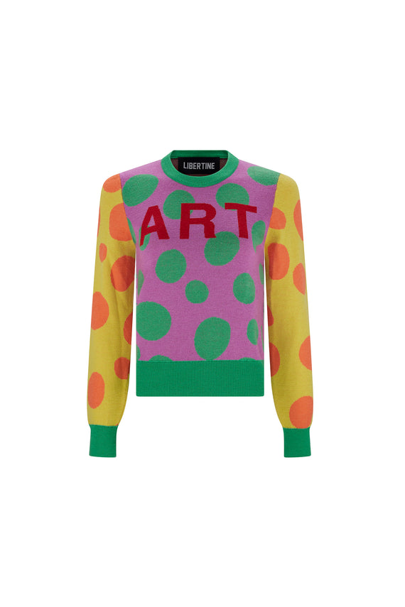 'ART LIFE' SHRUNKEN PULLOVER SWEATER - - Libertine - Main image