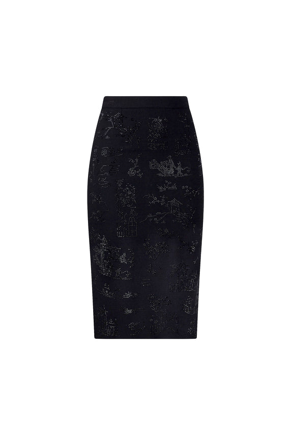 'CHINOISERIE' CLASSIC PENCIL SKIRT -  - Libertine