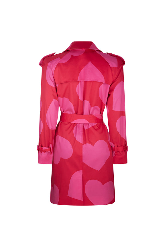 'PINKY RED HEARTS' TRENCH COAT - COATS - Libertine