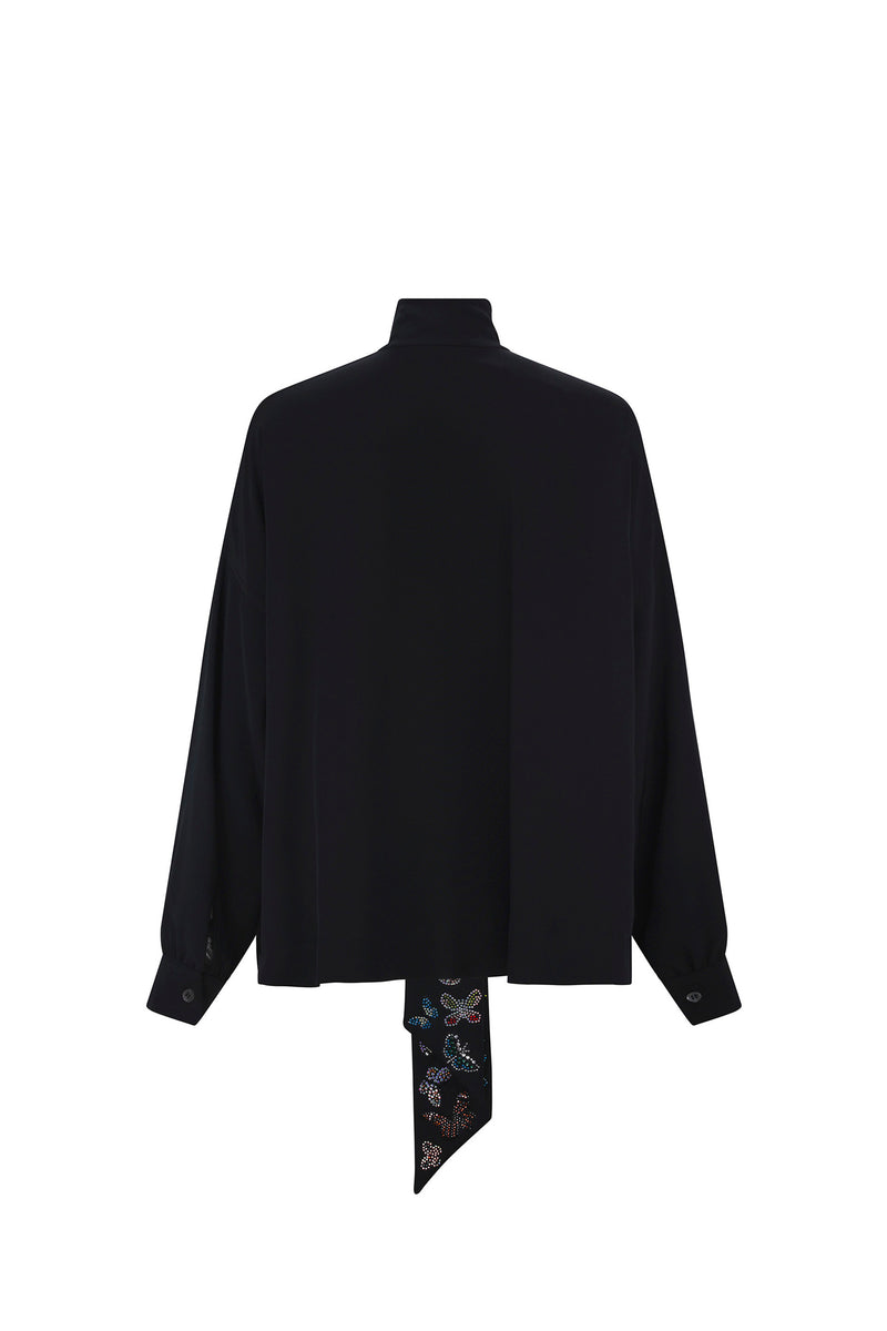 'MILLIONS OF BUTTERFLIES' TIE BLOUSE - - Libertine