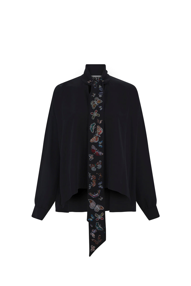 'MILLIONS OF BUTTERFLIES' TIE BLOUSE - - Libertine