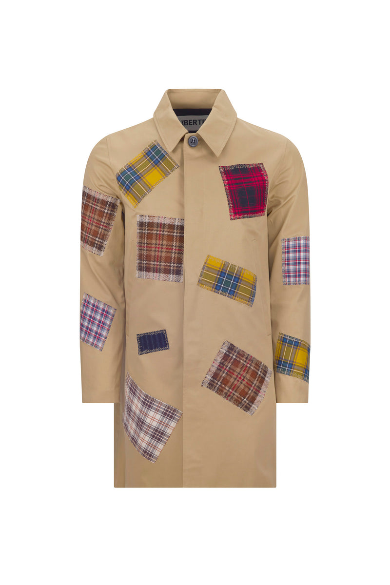 'PATCH HAPPY' KHAKI MAC COAT - - Libertine