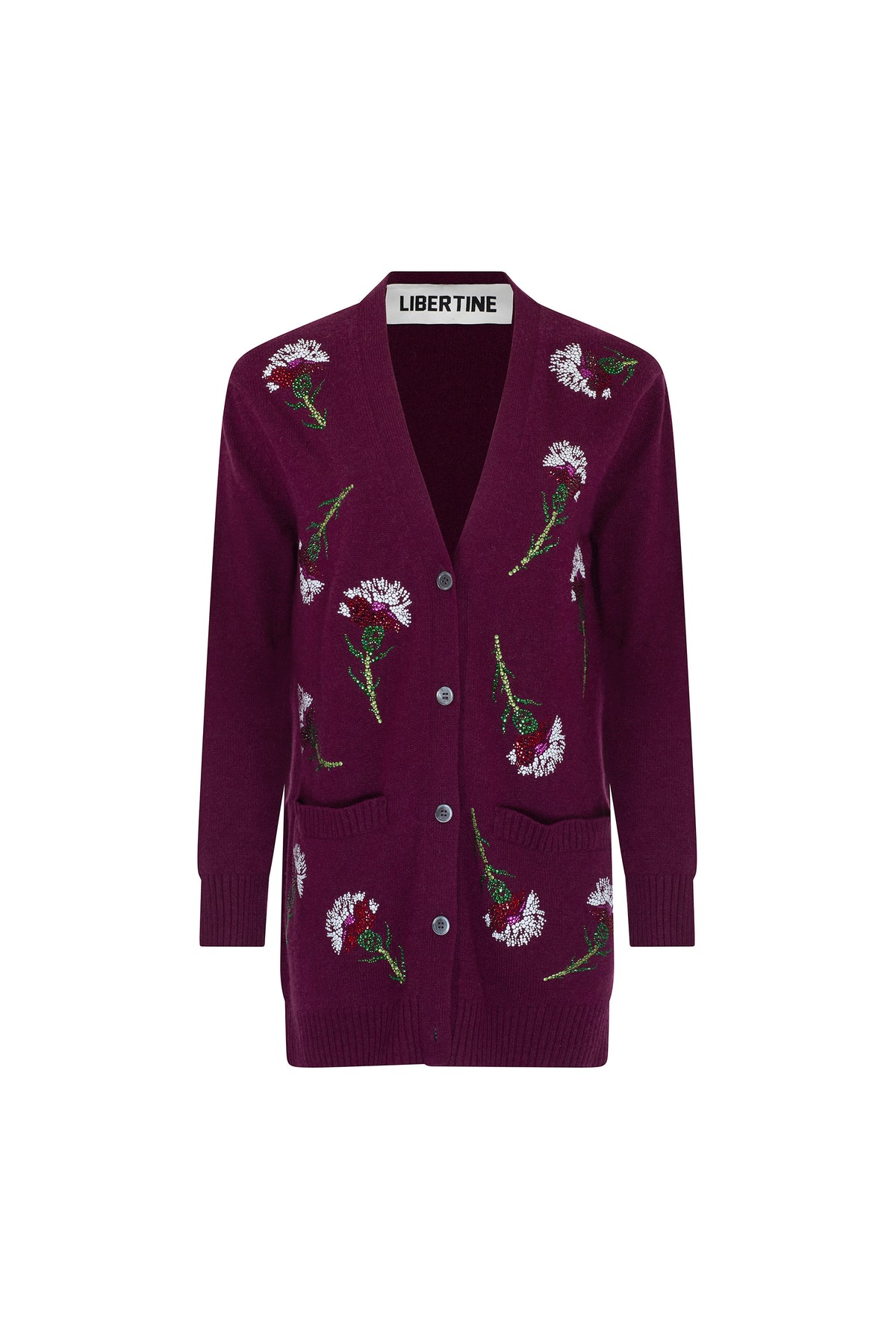'OTTOMAN CARNATION' OVERSIZED SYRAH CARDIGAN - - Libertine