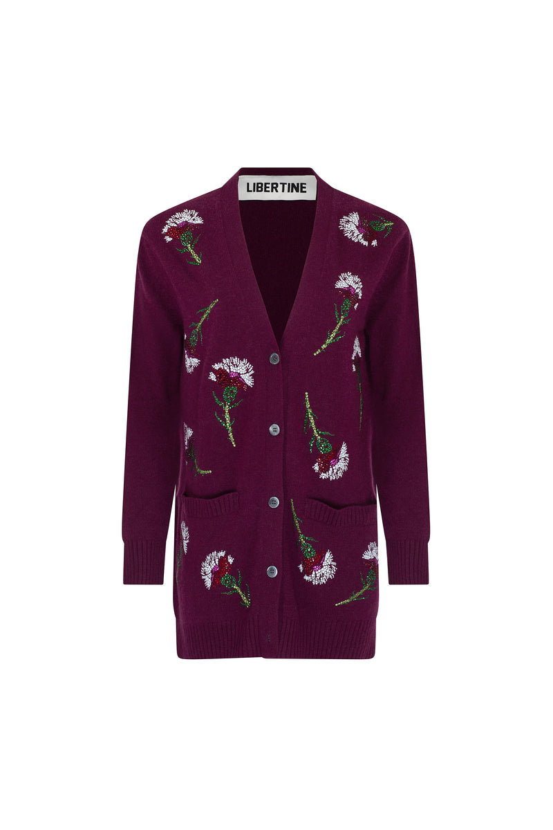 'OTTOMAN CARNATION' OVERSIZED SYRAH CARDIGAN - - Libertine