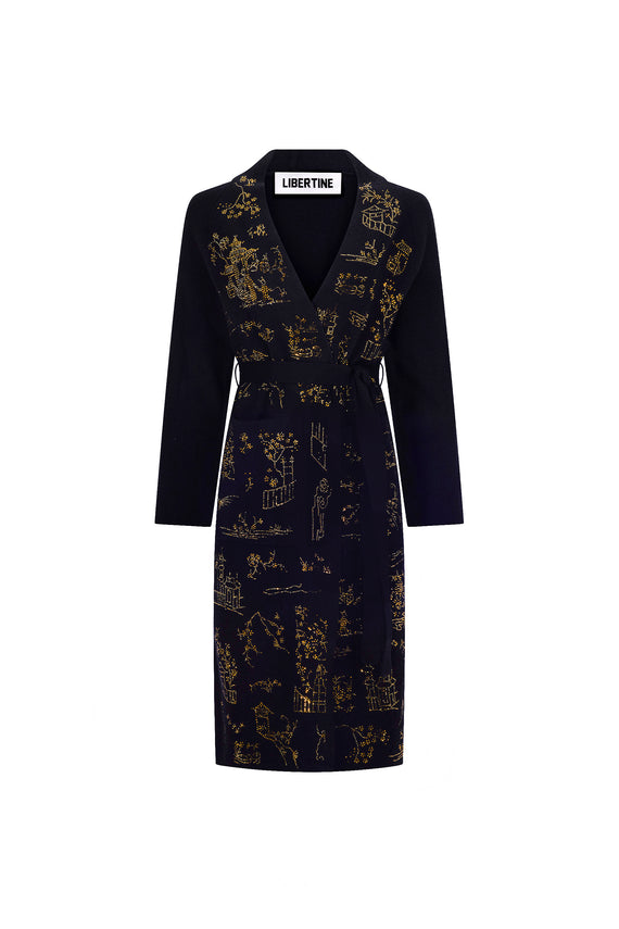 'CHINOISERIE' SLIM BELTED CARDIGAN - - Libertine - Main image