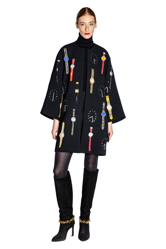 'TIME TO BUY A WATCH' OPERA COAT - - Libertine