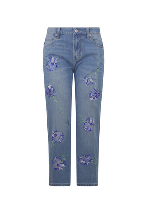 'CECIL BEATON BLUE CARNATION' CRYSTAL BOYFRIEND JEAN