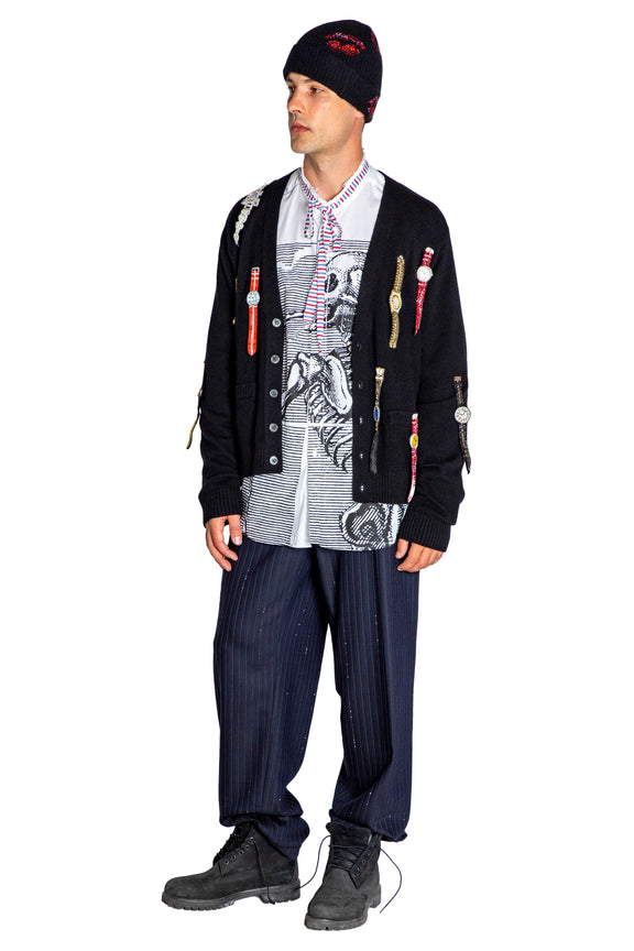 'TIME TO GET A WATCH' OVERSIZED CARDIGAN - - Libertine