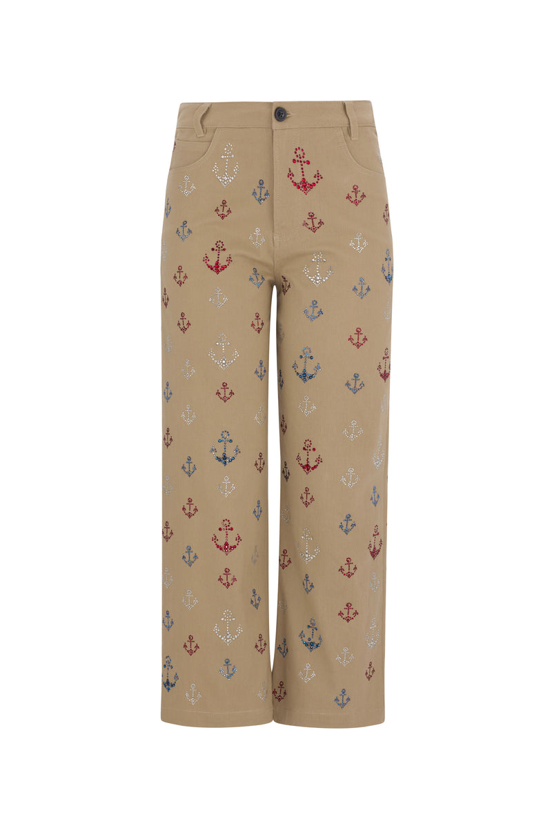 'AHOY MATEY' CROPPED WIDE LEG PANT - - Libertine