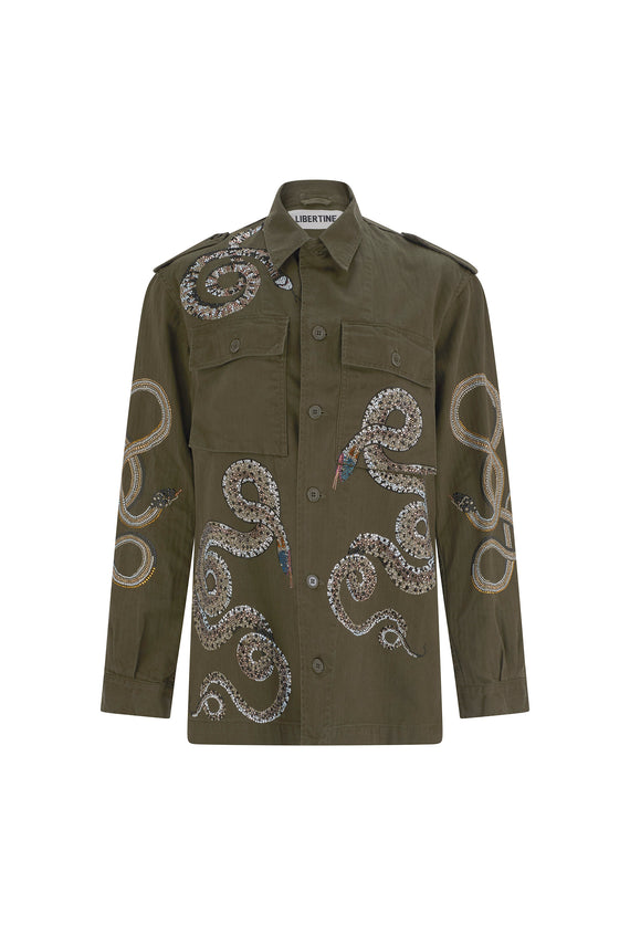 'REPTILIAN' VINTAGE FRENCH MILITARY JACKET - - Libertine - Main image