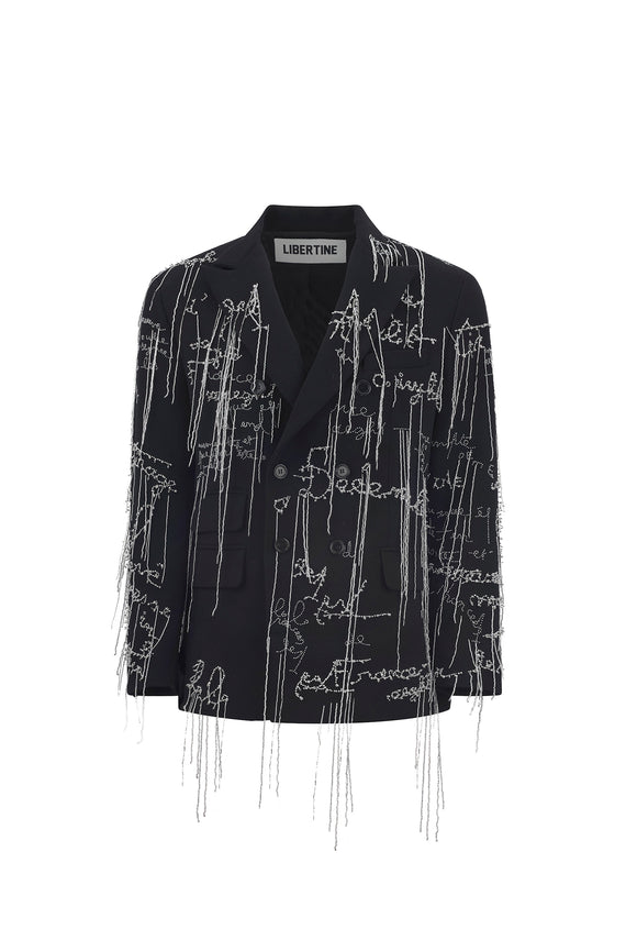 'BODY LANGUAGE' HAND EMBROIDERY DOUBLE BREASTED JACKET - - Libertine - Main image