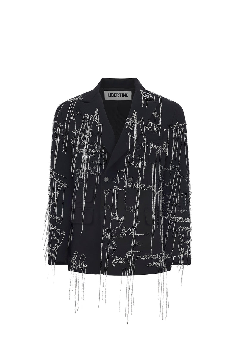 'BODY LANGUAGE' HAND EMBROIDERY DOUBLE BREASTED JACKET - - Libertine