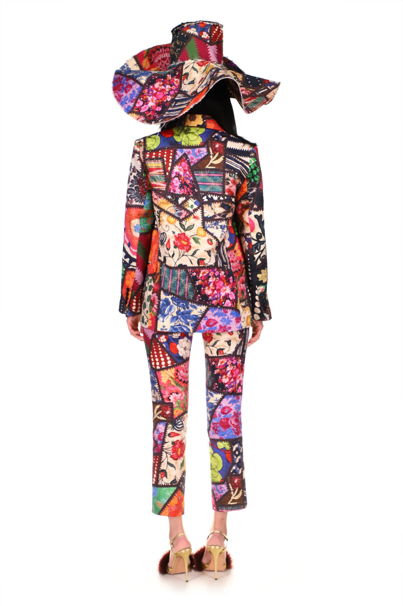 'HOTCH POTCH CRAZY QUILT' DOUBLE BREASTED JACKET WITH CRYSTAL SEAMS - BLAZERS - Libertine
