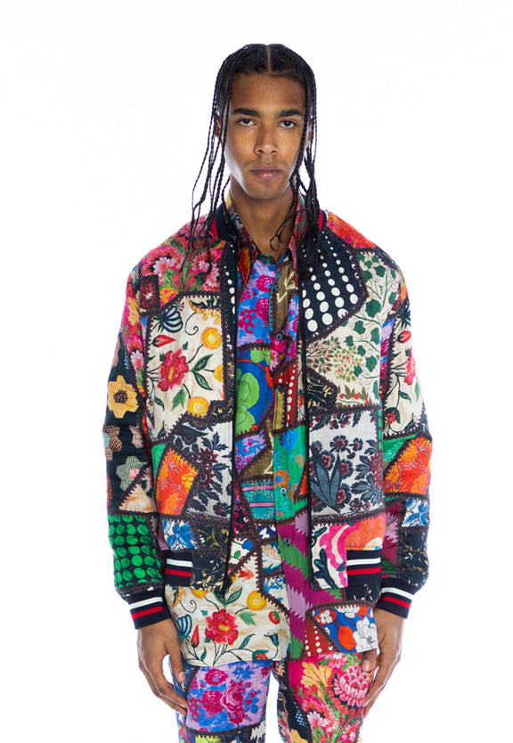 'HOTCH POTCH CRAZY QUILT' BOMBER JACKET - JACKETS - Libertine