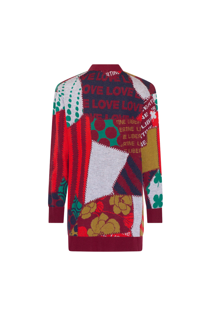 'PATCHWORK' CASHMERE LONG CARDIGAN - CARDIGANS - Libertine