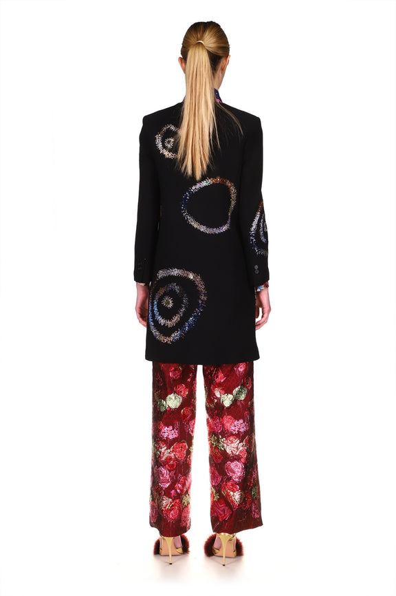 'CRYSTAL SWIRLS' SLIM V-NECK COAT - COATS - Libertine