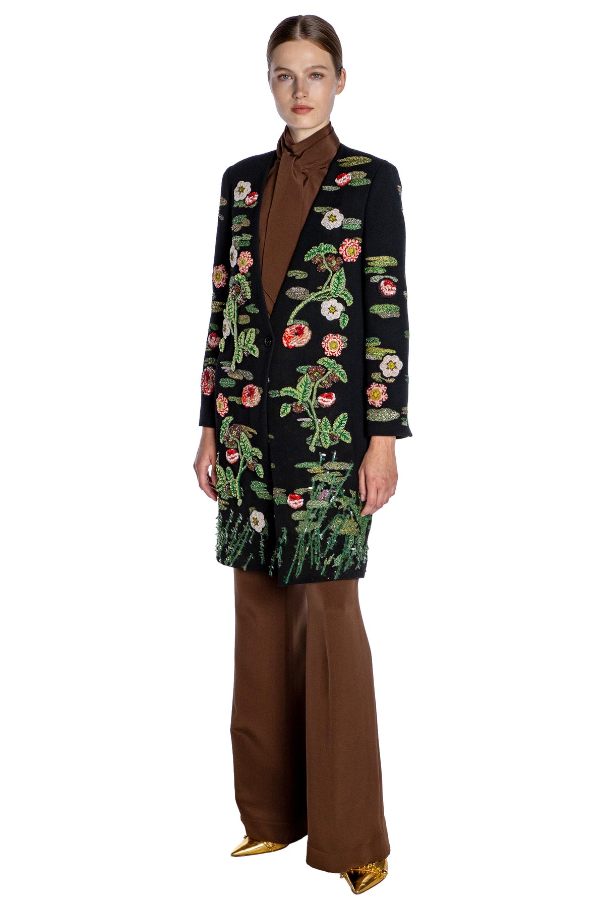ELIZABETHAN FLORAL V-NECK COAT - COATS - Libertine