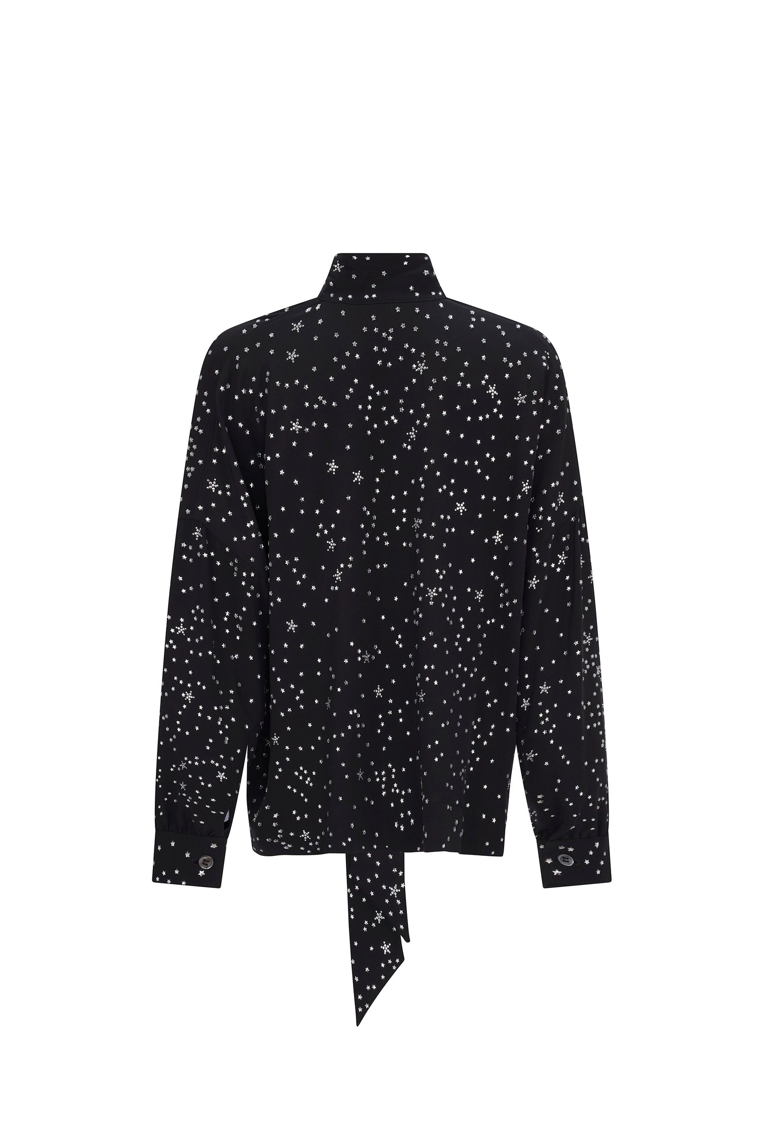 CRYSTAL 'LONGFELLOW'S LIGHT OF STARS' SILK TIE BLOUSE - TOPS - Libertine