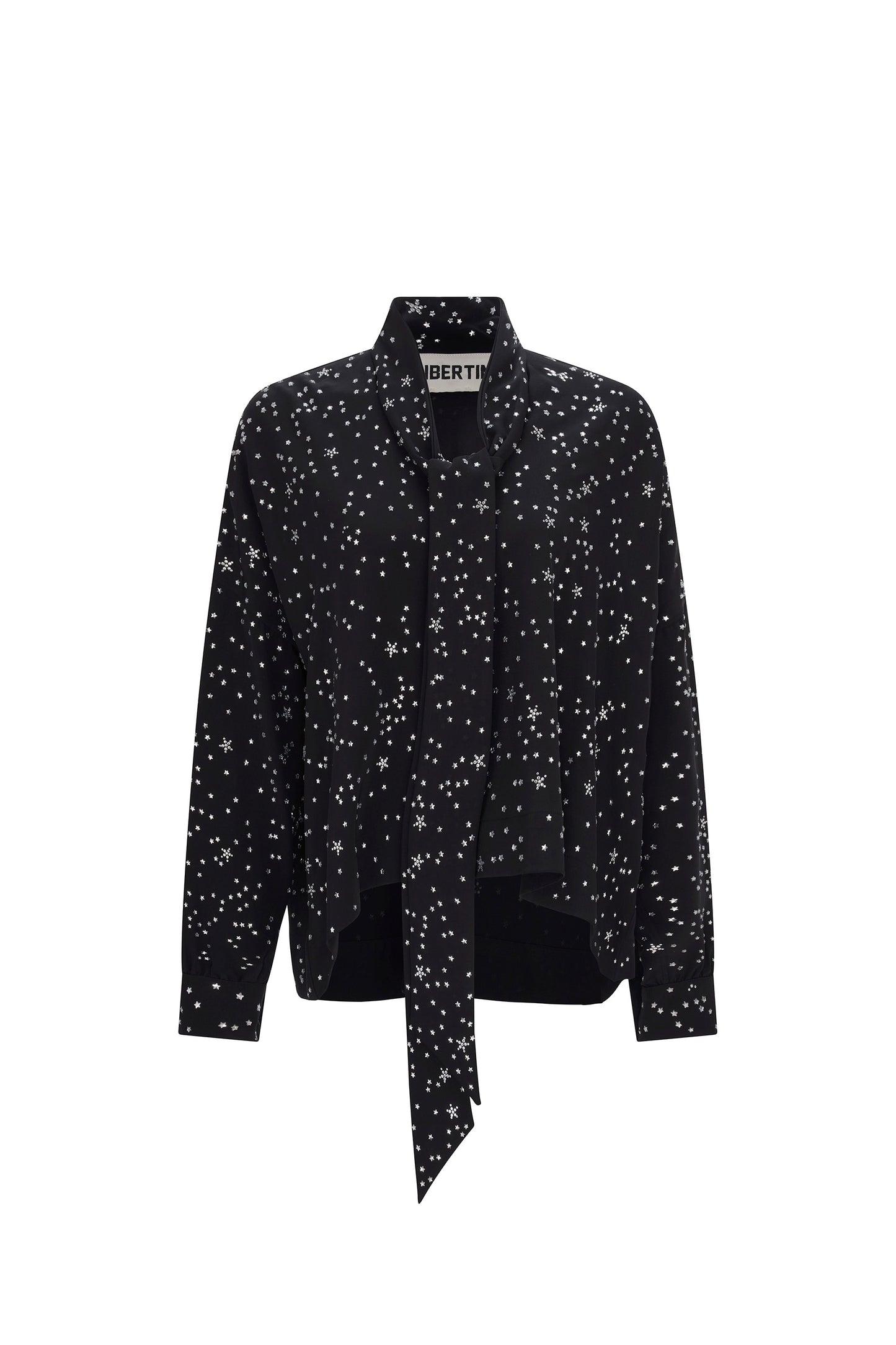 CRYSTAL 'LONGFELLOW'S LIGHT OF STARS' SILK TIE BLOUSE - TOPS - Libertine