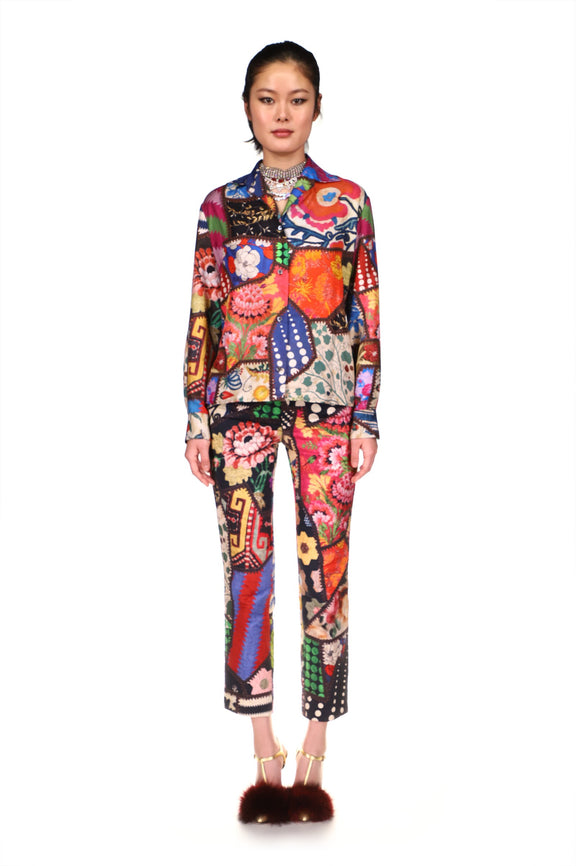 'HOTCH POTCH CRAZY QUILT' LOUNGE BLOUSE - SHIRTS - Libertine