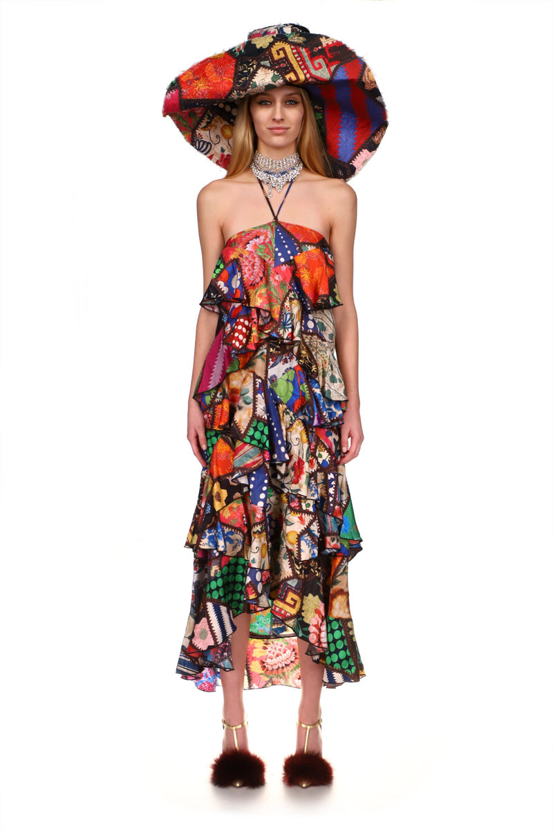 'HOTCH POTCH CRAZY QUILT' BLITZ SKIRT IN SILK - SKIRTS - Libertine