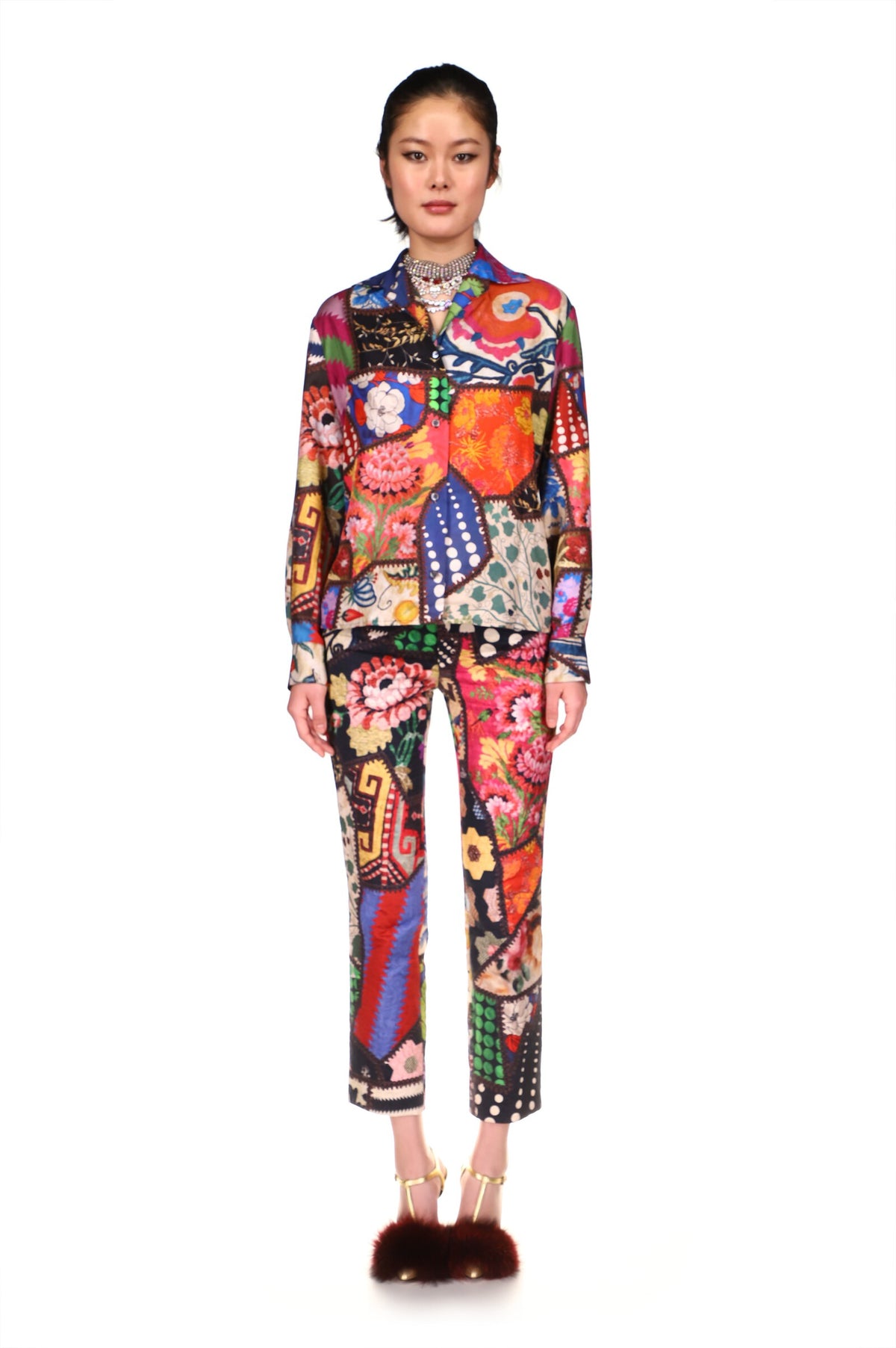'HOTCH POTCH CRAZY QUILT' SLIM TROUSER - PANTS - Libertine