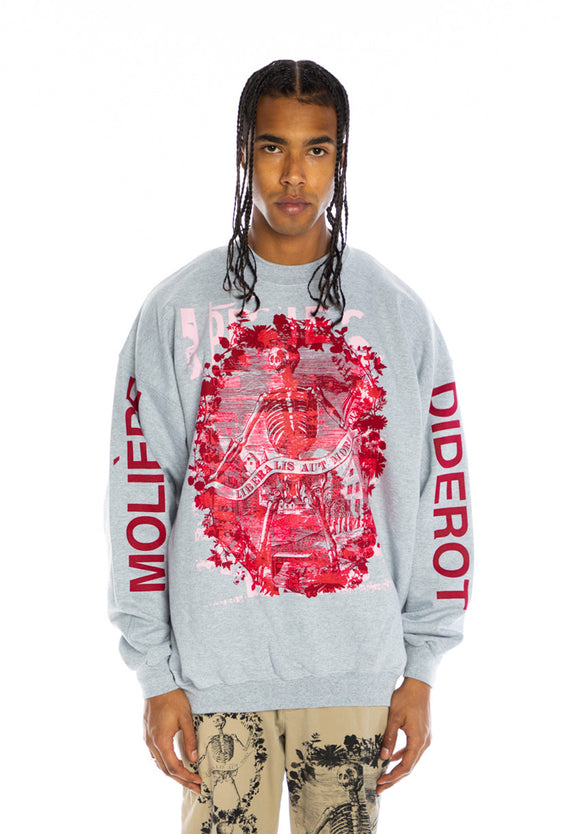 SILK SCREENED 'FLOWER GARLAND' CREWNECK SWEATSHIRT - SWEATSHIRTS - Libertine