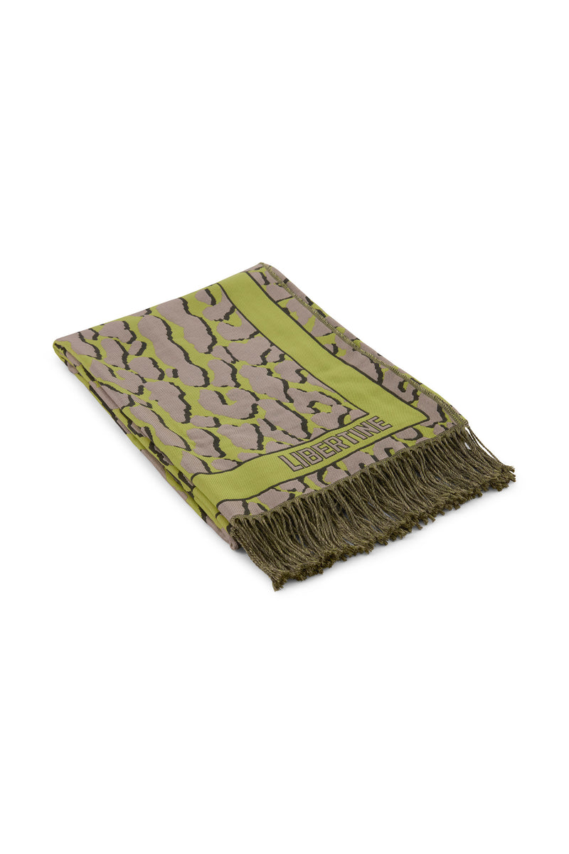 GREEN LEOPARD BLANKET SHAWL - SOFT HOME FURNISHING - Libertine