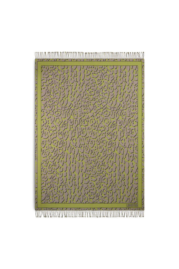 GREEN LEOPARD BLANKET SHAWL - SOFT HOME FURNISHING - Libertine - Main image