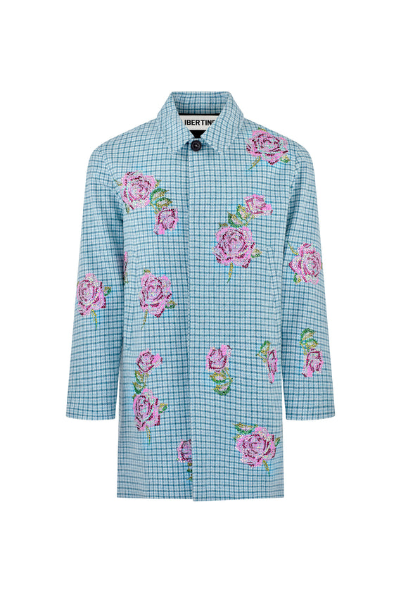 'PRINCE OF WHALES PINKY BLUE' MAC COAT - COATS - Libertine - Main image