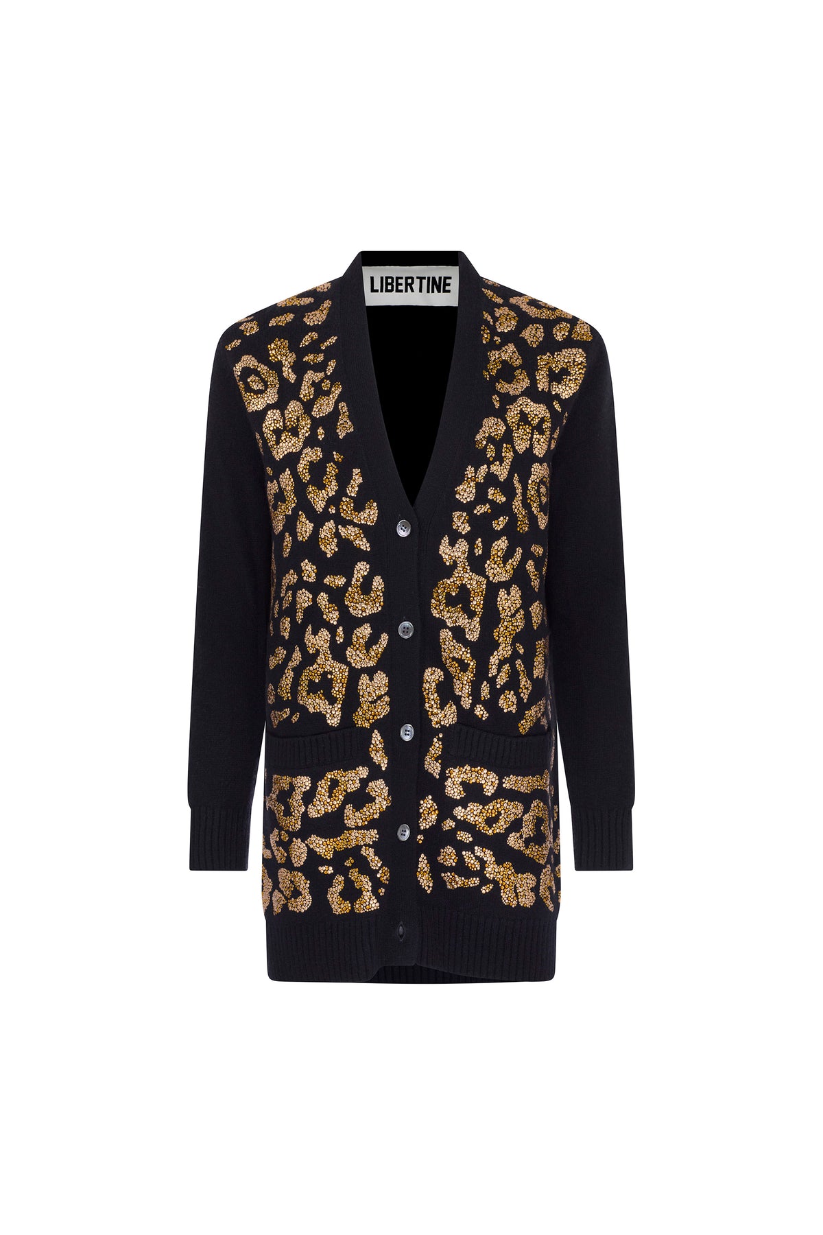 CRYSTAL 'LEOPARDO' OVERSIZED CARDIGAN - CARDIGANS - Libertine