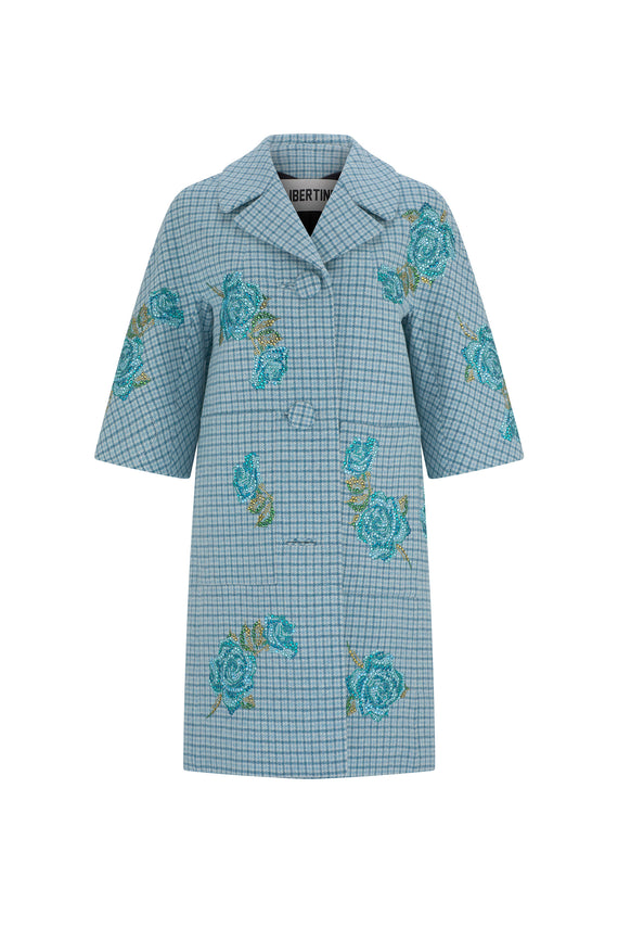 'PRINCE OF WHALES BLUEY BLUE' PATCH POCKET COAT - COATS - Libertine - Main image