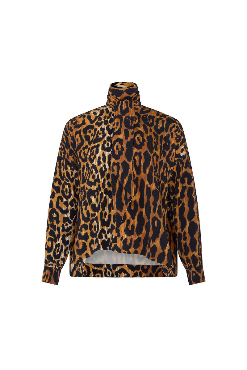 'Leopardo' Tie Blouse - TOPS - Libertine